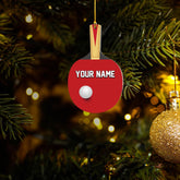 Personalized Table Tennis Ornament Gift Christmas Ornaments, Ping Pong Personalized Christmas Tree Ornament, Gifts for Tennis Lovers, Tennis Player, Tennis Christmas Ornament (Style 3)