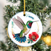 MAPrints Personalized Hummingbird Ornaments for Christmas Tree 2024, Hummingbird Christmas 2024 Ornament, Bird Ceramic Ornament, Gifts for Bird Lovers (NBird 9)