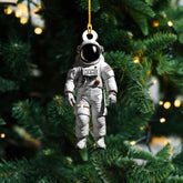 Personalized Astronaut Christmas Ornament Custom Name Rocket Spaceship Ornament for Christmas Tree Xmas Home Decoration Gifts for Boys Children Space (Acrylic, Style 9)