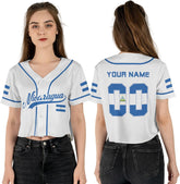 Personalized Nicaragua Baseball Croptop Shirt, Nicaraguan Flag Jersey for Women Jersey Pride