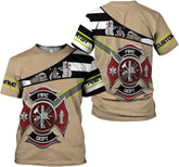 Personalized Firefighter Shirt Custom Name Fire Man Firefighter Gift Tshirt 3D Shirts Unisex Tshirts 3D for Men Women