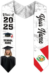 Pretyprints Peruvians Graduation Sash, Peru Graduation Stole Custom Personalized Peruvians American Flag Graduation Sash 2025