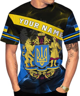 Mostprints Personalized Name Ukraine Shirt 3D, Ukraine Tshirt Unisex for Men and Women, Custom Ukrainian Tshirt S-5XL