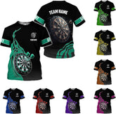 Pretyprints Personalized Dart Shirts Men Women 3D Polo Custom Name Team Jersey Funny Dartboard Shirt S-5XL Gifts