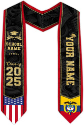Pretyprints Colombians Graduation Sash, Custom Colombians American Flag Graduation Sash 2025, Colombia Graduation Stole