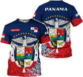 Custom Panama Shirts for Men 3D Panama Coat of Arms Shirts Panamanian Flag Pride Shirts Panama Hombres Camisa Men Women