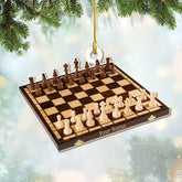 RoyalBro Personalized Chess Ornament, Custom Name Chess Board Ornament, King and Queen Chess Ornament, Ornament for Chess Player, Chess Gift Ornament Tree Hanging Decor, Chess Club (Chess 10)
