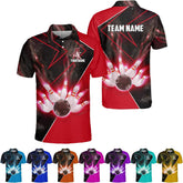 Custom 3D Bowling Polo Shirts for Men and Women Personalized Team Name Gift Unisex Customized Bowling Short Sleeve Polo Shirt