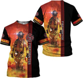 Personalized Firefighter Shirt Custom Name Fire Man Firefighter Gift Tshirt 3D Shirts Unisex Tshirts 3D for Men Women