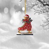 Personalized Figure Skates Christmas Ornament 2024, Ice Skating Boots 2D Flat (NOT 3D) Ornament, Figure Skating Sport Ornaments, Ice Skate Decorative Hanging Ornaments for Christmas Tree (IceSkate 1)
