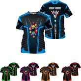 Pretyprints Personalized 3D Billiard Shirt Custom Name Men Women Team Apparel Pool 8 Ball Flag Tshirt Billiards Shirts Gift