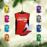 Personalized Running Ornament, Half Marathon Runner Ornament, Cross Country Christmas Ornament, Track and Field Christmas Ornaments for Runners Girl Shoes Ornament Gift for Athletes Running Man (RN13)