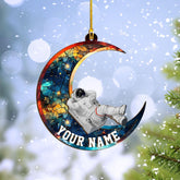 Personalized Astronaut Kids Christmas Ornament Custom Name Astronaut Christmas Tree Wood Plastic Ornament Ornament for Christmas Tree Xmas Home Decoration Gifts for Boys Children Space (AT4)