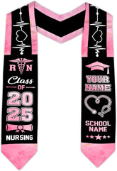 Pretyprints Custom Nurse Sash Graduation, RN Graduation Stole Gifts for Friends Nursing Student Senior Class Of 2025