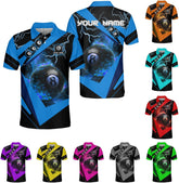 Pretyprints Personalized Billiard Polo Shirt Shirts Men Women Custom Name 3D Team Apparel Gift 8 Ball Pool S-5XL