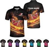 MoonArt Personalized Cornhole Polo Shirts 3D Over Print for Men & Women, Funny Cornhole Player Sports Polo T-Shirt for Team