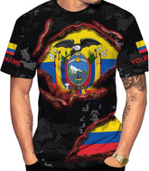 Mostprints Personalized Name Ecuador Shirt 3D, Ecuador Ecuadorian Flag Pride Gift T-Shirt, Ecuador Shirts for Men Women S-5XL