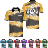 Personalized 8 Ball Polo Shirt, Billiard Shirt Custom Billiard Player 3D Print Shirts for Men Women Teams Pool (Polyester, PL26)