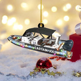 Mostefy Personalized Pontoon Christmas Ornament 2024, Water Craf Boat Ornaments, Cruise Ship Ornament, Boat Ornaments, 2D Flat Ornament, Pine Hanging for Xmas Christmas (Style 12)