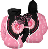 Podagree Personalized Breast Cancer Hoodie 3D, Pink Ribbon Awareness Sweatshirt, Survivor Pride Breast Cancer Zip Hoodie