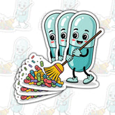 (3PCS) Medicine Pharmacy Sticker, Virus Clearing Pills Stickers Gift Nurse Doctor Pharmacist Decorations for Laptop Water Bottle Car Phone Helmet Window Kindle Notebook 3 Inch