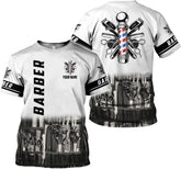 Personalized Name Barber 3D All Over Printed Shirts for Men & Women, Hair Stylist Shirt Gift for Barbershop