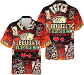 Custom Poker Hawai Shirts for Men Poker Hawaiian Shirt Gambling Casino Fire Short Sleeve Button Down Shirt Summer Beach Shirt