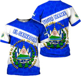 Mostprints Personalized Name El Salvador Shirt 3D, El Salvador Flag Shirt for Men Women, El Salvador Tshirts Unisex S-5XL