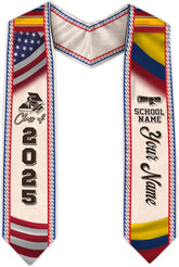 Pretyprints Colombians Graduation Sash, Custom Colombians American Flag Graduation Sash 2025, Colombia Graduation Stole