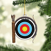 Suseaz Personalized Archery Ornaments, Bow and Arrow Ornament, Hunter Ornament, Hunting Ornament 2023, Archery Gifts, Archer Christmas Ornament, Archery Target, Archery Team Gifts (Style 2)