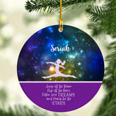 Personalized Name Gymnastics Ornament 2023, Girl Gymnast Ornament, Wood Ornament for Xmas, Gymnastics Christmas Ornament Tree Hanging Ornament Pine Tree Decorations for Kid Couple Friends Family