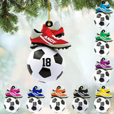 mostprints Personalized Soccer Christmas Ornament, Soccer Ornament for Boys, Soccer Team Ornaments, Gifts for The Soccer Player, Soccer Player Ornament, Soccer Gift Tree Hanging (SC10)