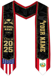 Pretyprints Peruvians Graduation Sash, Peru Graduation Stole Custom Personalized Peruvians American Flag Graduation Sash 2025