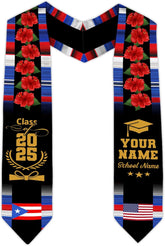 Personalized Puerto Rican Graduation Stole, Puerto Rican Graduation Sash 2025, Puerto Rico Graduation Sash