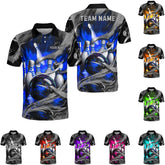 Ligthuy Personalized Name Bowling Polo Shirts 3D for Men and Women, Bowling Shirt, Bowling Shirts for Men Team Bowling Shirt
