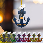 RoyalBro Personalized Sailor Christmas Ornaments, Custom Sailor Uniform Ornament, Sailboat Ornament Anchor Sailing Ornament Sailboat Ornament, Gift for Sailor Hanging Tree Decor (S7)