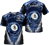 Pretyprints Personalized 3D Billiard Shirt Custom Name Men Women Team Apparel Pool 8 Ball Flag Tshirt Billiards Shirts Gift