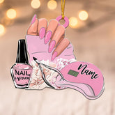 AOVL Personalized Nail Ornament,Nail Technician Ornament, Nail Technician Ornaments, Makeup Ornaments Makeup Christmas Ornament, Nail tech Gifts, Nail Technician Gifts (Nail 9)