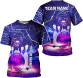 Rivelus Personalized Name Bowling Shirts for Men and Women 3D, Bowling Shirts for Team Bowling, Bowling Shirts Gift