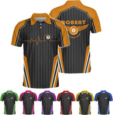 Personalized 8 Ball Polo Shirt, Billiard Shirt Custom Billiard Player 3D Print Shirts for Men Women Teams Pool (Polyester, PL29)