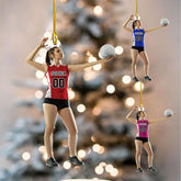 AOVL Personalized Volleyball Ornament Beach Volleyball Acrylic Ornament Gift for Volleyball Players Volleyball Ornament Christmas Tree Volleyball Gifts for Team Gifts for Volleyball Lovers (Volley 14)