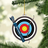 Suseaz Personalized Archery Ornaments, Bow and Arrow Ornament, Hunter Ornament, Hunting Ornament 2023, Archery Gifts, Archer Christmas Ornament, Archery Target, Archery Team Gifts (Style 4)