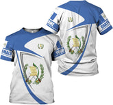 Vybonz Personalized Name Guatemala Shirt Guatemala Jersey Guatemalan Pride T-Shirt Guatemala 3D Shirts Gift for Men Women