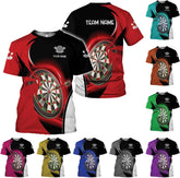 Artparel Personalized Dart Shirts for Men, Dart Polo 3D Shirts Custom Name Shirt, American Flag Shirt Unisex Shirt Size S-5XL