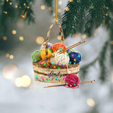 Personalized Knitting Ornaments 2024, Knitting Yarns Custom Knit Ornament Knitting Christmas Ornament, Crochet Ornaments for Christmas Tree, Christmas Gifts for Crocheters, Sewing Ornament (KT19)
