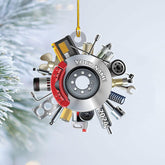 Personalized Mechanic Tools Flat Ornaments, Custom Mica Flat Plastic Mechanic Ornaments for Christmas Tree, Mechanic Worker Lover, Gift Ornament Christmas Tree Hanging Pine Decorations (Option 6)