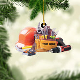 Personalized Name Construction Worker Christmas Ornament, Mechanic Tools Ornaments, Construction Tool Box Ornament, Worker Acrylic, Gifts for Christmas 2024 (Acrylic, Style 21)