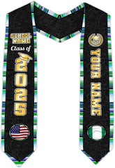 Pretyprints Custom Nigerian Graduation Sash, Nigeria Graduation Stole Customize, Nigerian American Flag Graduation Sash 2025