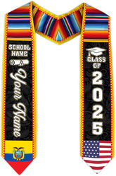 Pretyprints Ecuador Graduation Stole, Ecuadorians American Flag Graduation Sash 2025, Ecuadorians Graduation Sash