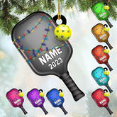 mostprints Personalized Pickleball Ornament 2023, Pickleball Paddles, Pickle Baller Sport Gifts Pickleball Ornament Christmas Tree Pickleball Decorations for Pickleball Lovers (PB3)